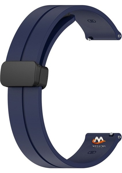 Xiaomi Mi Watch / Mi Watch Color (22 Mm) Uyumlu Kordon Silikon Magnetik Tokalı Spor Kayış, Lacivert