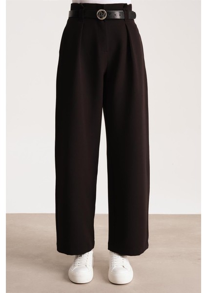 Kemerli Palazzo Pantolon ORT2519 Siyah modelleri