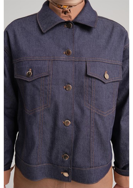 Kısa Denim Ceket 24Y5405 Lacivert indirimleri