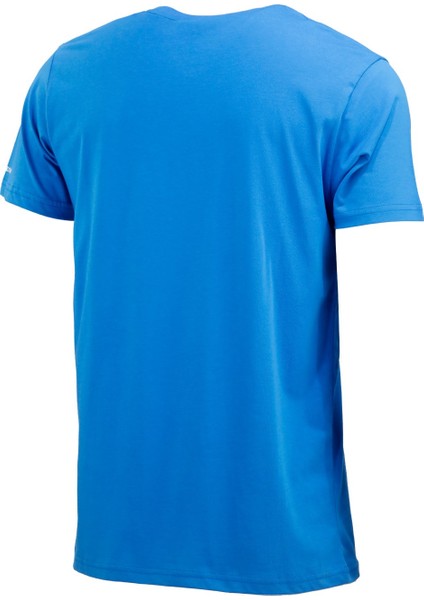 Erkek Bisiklet Yaka Mevsimlik Göğüs Baskılı Standart Fit Royal T-Shirt fırsatları