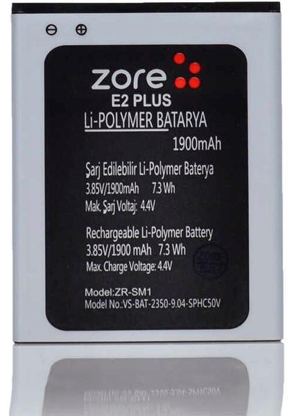 ZORE Vestel Venüs E2 Plus Quality Batarya