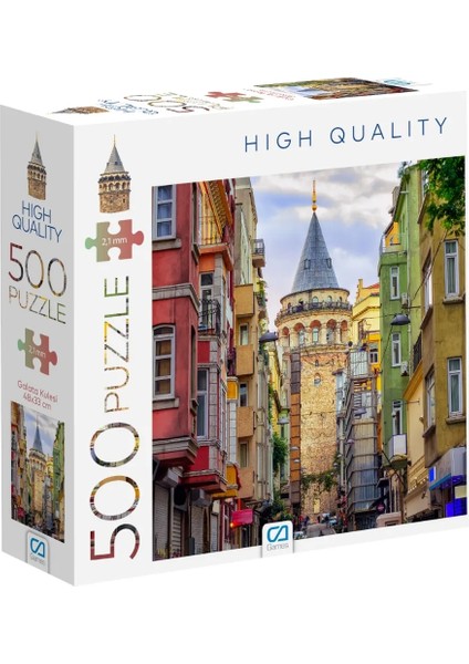 Ca Games Galata Kulesi 500 Parça 2,2mm Kalınlık 33X48CM Profesyonel Hobi Puzzle Yapboz Serisi