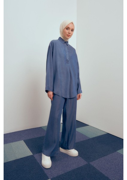 Tencel Pantolon 24YD3408 Mavi