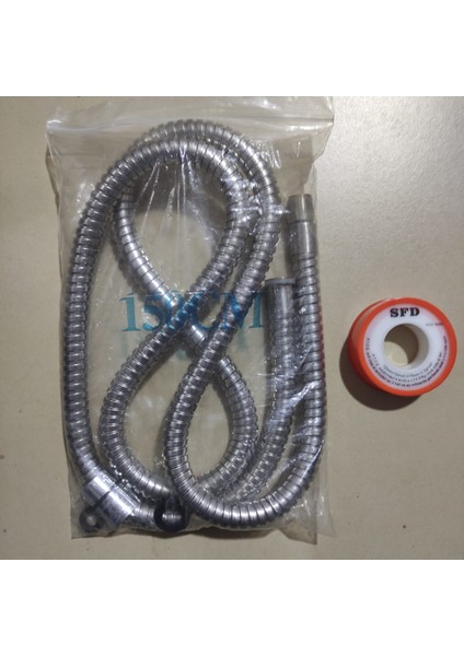 Lüx Spiralli Duş Hortumu 150 cm Teflon Bant Hediyeli 1 Adet