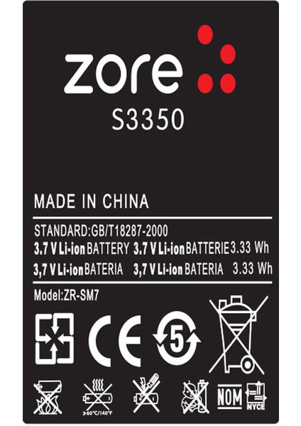 Samsung Galaxy S3350 Quality Batarya