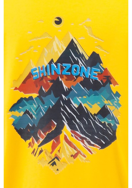 Erkek Bisiklet Yaka Mevsimlik Göğüs Baskılı Standart Fit Sarı T-Shirt fiyatları