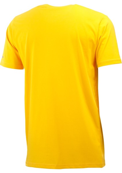 Erkek Bisiklet Yaka Mevsimlik Göğüs Baskılı Standart Fit Sarı T-Shirt fırsatları