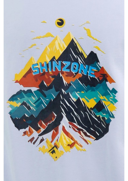 Erkek Bisiklet Yaka Mevsimlik Göğüs Baskılı Standart Fit Mavi T-Shirt fiyatları