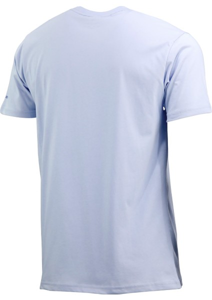 Erkek Bisiklet Yaka Mevsimlik Göğüs Baskılı Standart Fit Mavi T-Shirt fırsatları