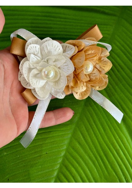 10X6 cm Incili Kabartma Çiçek Broş Yaka Iğnesi Giyim Aksesuarı