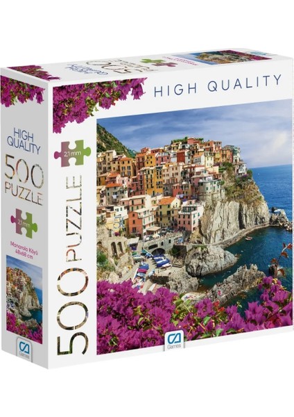 Ca Games Manarola Köyü 500 Parça 2,2mm Kalınlık 33X48CM Profesyonel Hobi Puzzle Yapboz Serisi