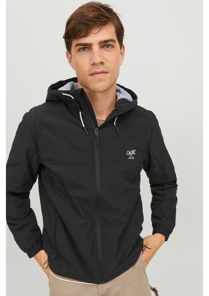 12238877 Gogus Yazılı Fermuarlı Kapusonlu Icı Polarlı Mont