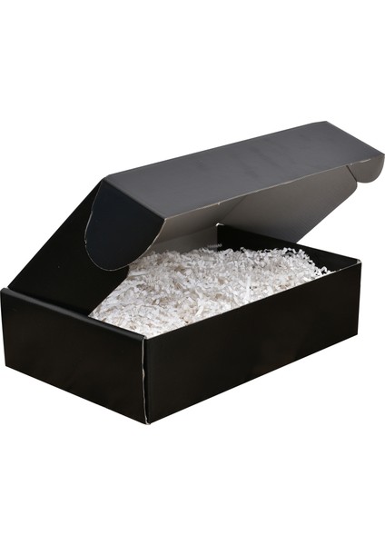 Karton Hediyelik Ürün Kutusu 29 x 19 x 8 cm 10 'lu Paket Siyah / Pembe