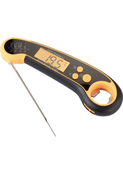 Waterproof Dijital Sıcaklık Ölçer Gıda Termometresi (Turuncu)