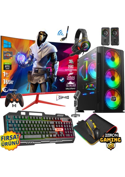 Prime X50 Ryzen 5 5500 16GB 3200MHZ 512GB Nvme M2 SSD RTX3050 23.8" 165hz Oyuncu Bilgisayar