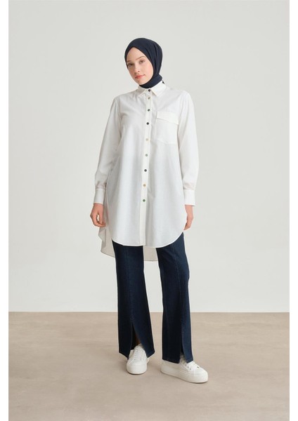 Desenli Tunik Ort4371 Saks
