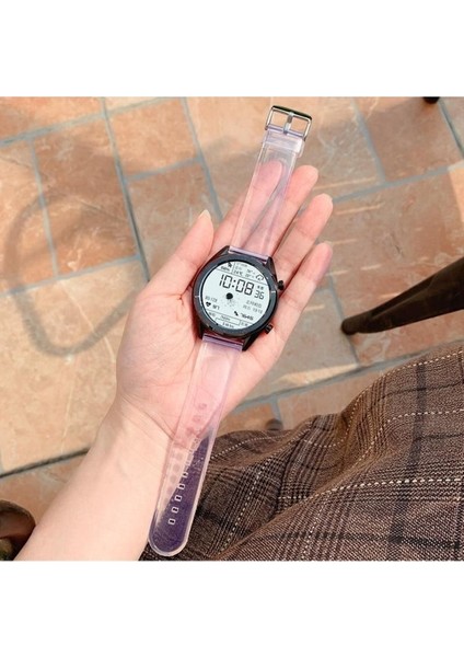 Samsung Galaxy Watch Active Uyumlu Kordon Şeffaf Silikon Şık Tasarım Transparan Kayış modelleri