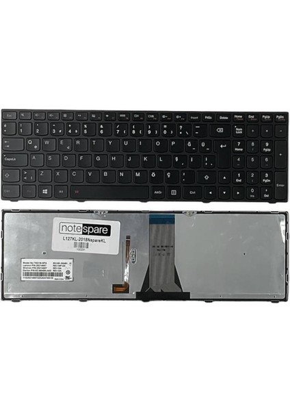 Lenovo ile Uyumlu Z50-70 Type 20354, Z50-70 Type 800000000 Işıklı Klavye Siyah Tr