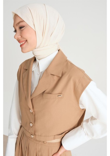Kısa Yelek 24Y4901 Camel