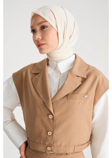 Kısa Yelek 24Y4901 Camel