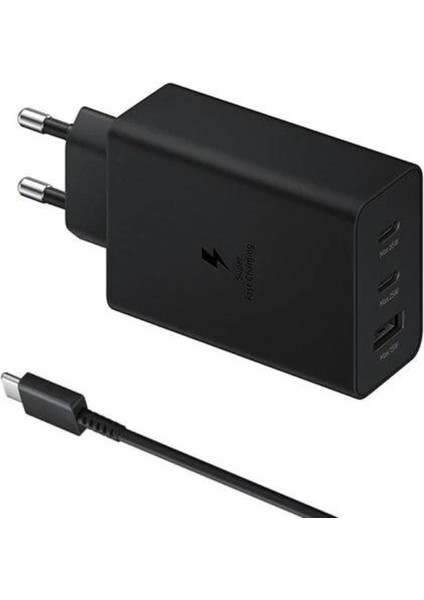 Yüksek Kaliteli 65W Pd Güç Adaptörü ve Kablosu 2 USB C Sam Için Bağlantı Noktaları ve USB A Bağlantı Noktası Süper Hızlı Şarj Seti