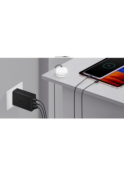 Yüksek Kaliteli 65W Pd Güç Adaptörü ve Kablosu 2 USB C Sam Için Bağlantı Noktaları ve USB A Bağlantı Noktası Süper Hızlı Şarj Seti