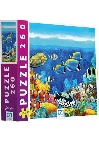 Okyanus ve Balıklar 260 Parça 33X48CM Çocuk ve Yetişkin Için Hobi Puzzle Yapboz Serisi