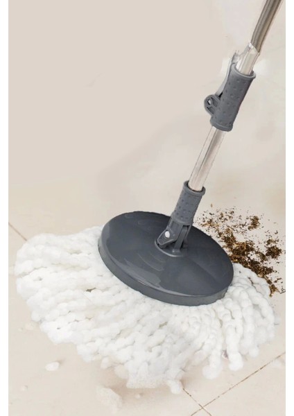 Tilbe Home 360 Derece Döner Başlıklı Lüx Temizlik Kova Microfiber Mop Paspas Seti 16 Litre