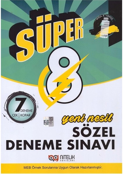 Nitelik Yayınları 8. Sınıf Süper Yeni Nesil Sayısal & Sözel 7 Deneme Sınavı Set