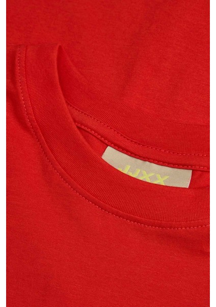 Jxastrıd Boxy Sl Every Te Kırmızı Kadın Kısa Kol T-Shirt
