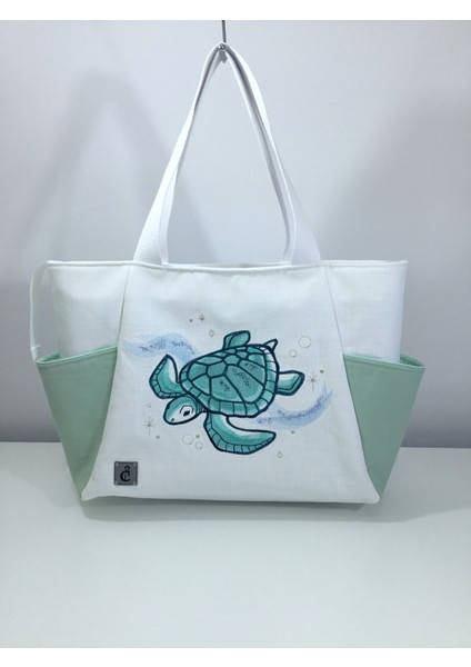 Cosmic Sea - Turtle - Plaj Çantası