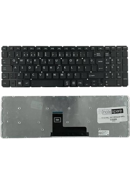 Toshiba ile Uyumlu Satellite L50-B-27L, L50-B-27M, L50-B-27P, L50-B-27R Notebook Klavye Siyah Tr