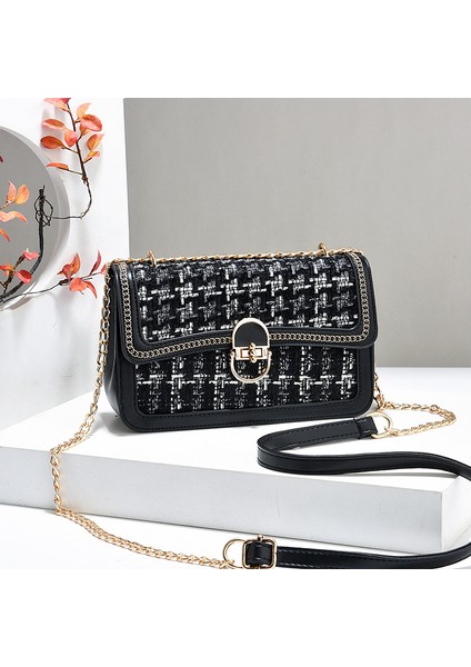 Moda Küçük Stil Eşkenar Dörtgen Zincir Çanta Niş Tasarım Omuz Crossbody Çanta (Yurt Dışından)