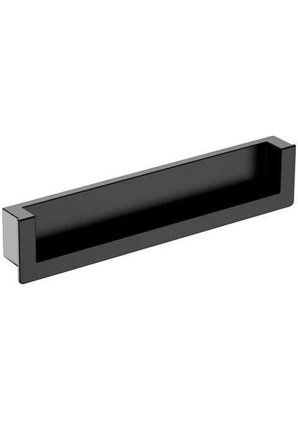 Mat Siyah Yarım Kenar Gömme Kulp 128 mm