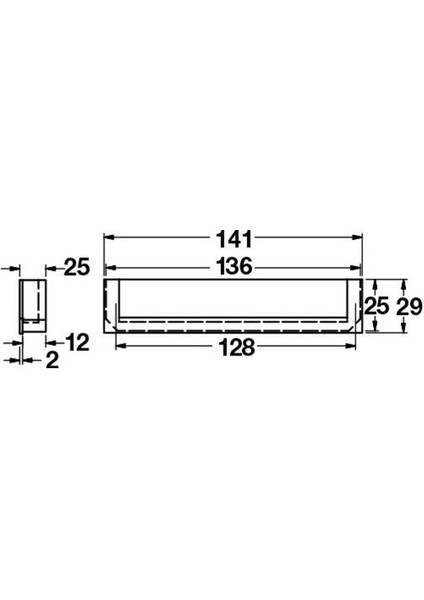 Mat Siyah Yarım Kenar Gömme Kulp 128 mm fiyatları