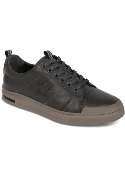 1989-573219 Deri Anatomik Tabanlı Erkek Sneakers Ayakkabı - Nkt01989-Füme-43