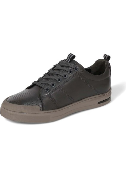 1989-573219 Deri Anatomik Tabanlı Erkek Sneakers Ayakkabı - Nkt01989-Füme-43