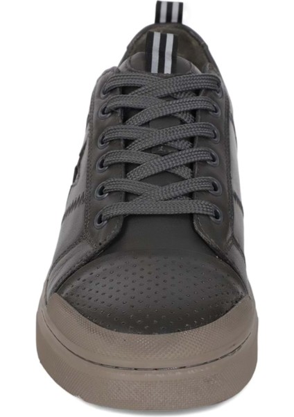 1989-573219 Deri Anatomik Tabanlı Erkek Sneakers Ayakkabı - Nkt01989-Füme-43