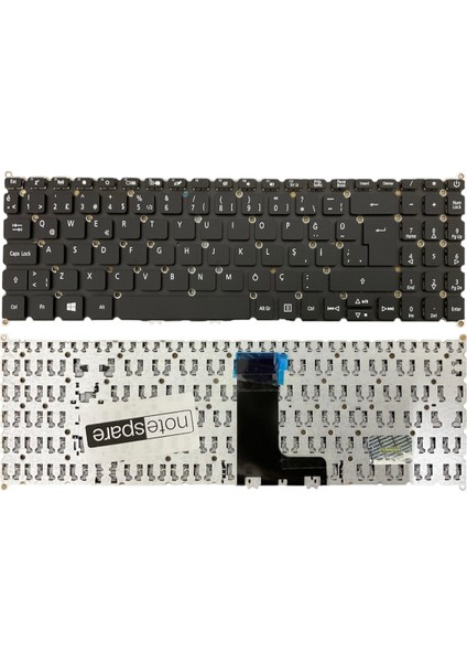 Acer ile Uyumlu Aspire 3 A315-22-40XN, 3 A315-22-46R7 Notebook Klavye Siyah Tr