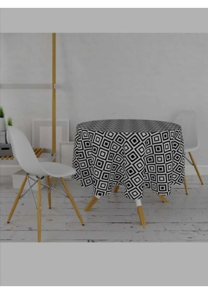 Pvc Silinebilir Muşamba Yuvarlak Masa Örtüsü Çap 140CM