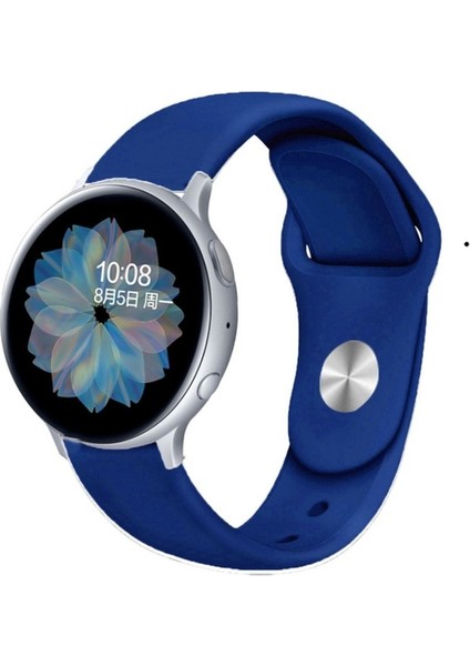 Samsung Galaxy Watch Uyumlu Kordon Silikon Yumuşak Esnek A+ Kalite Spor Kayış, Saks Mavi