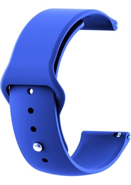 Samsung Galaxy Watch Uyumlu Kordon Silikon Yumuşak Esnek A+ Kalite Spor Kayış, Saks Mavi
