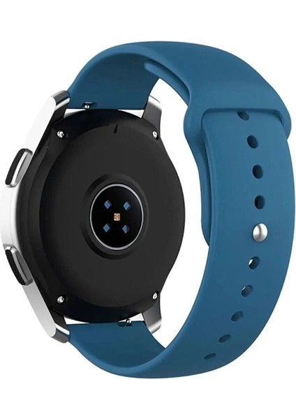 Samsung Galaxy Watch Active Uyumlu Kordon Silikon Yumuşak Esnek A+ Kalite Spor Kayış, Petrol M
