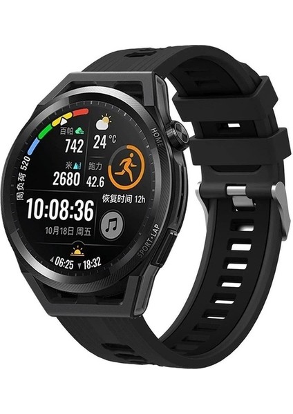 Huawei Uyumlu Kordon Silikon Çift Renkli Spor Esnek Kayış, Siyah fiyatları