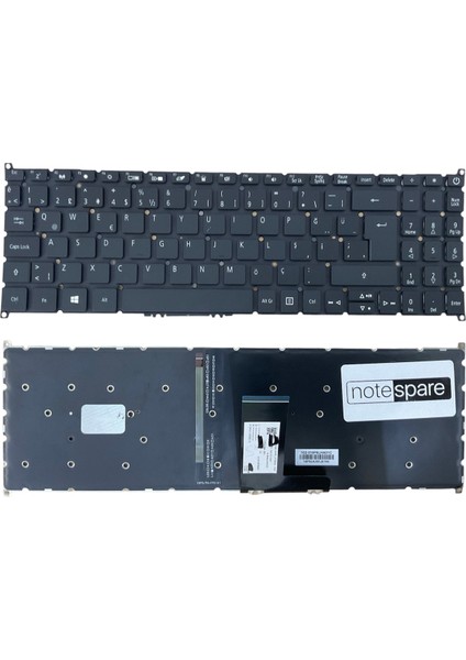 Acer ile Uyumlu Aspire 3 A315-42G-R4EN, 3 A315-42G-R5W2 Işıklı Klavye Siyah Tr