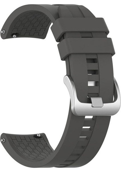 Samsung Galaxy Watch Uyumlu Kordon Silikon Yumuşak Suya Dayanıklı Kayış, Gri fırsatları
