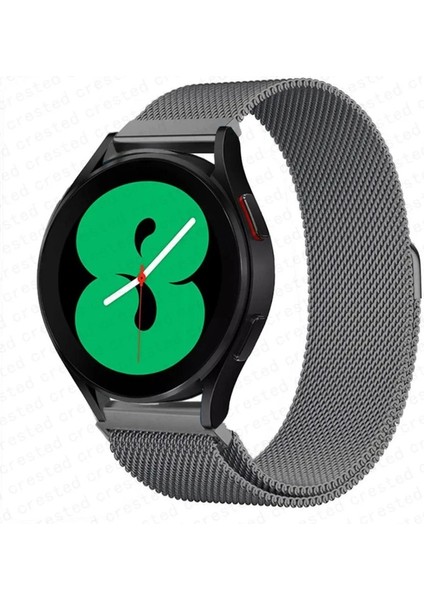 Huawei Uyumlu Kordon Hasır Metal Örgü Mıknatıslı Kayış, Gri