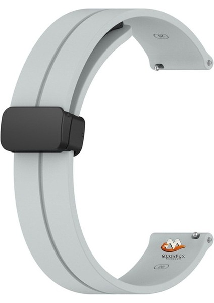 Samsung Galaxy WatchUyumlu Kordon Silikon Magnetik Tokalı Spor Kayış, Gri indirimleri