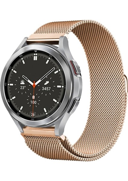 Samsung Galaxy Watch Active Uyumlu Kordon Hasır Metal Örgü Işlemeli Mıknatıslı Kayış, Rose Gol fiyatları