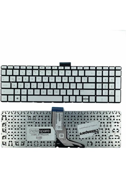 Hp ile Uyumlu 15-CC006NT, 15-CC007NT, 15-CC008NT, 15-CC009NT Klavye Gümüş Gri Tr